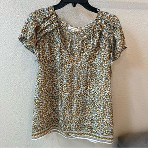 MAX STUDIO Floral Print Short Sleeve Blouse